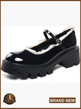 Chunky Platform Mary Jane Pumps, Block Heel Round Toe Dress Shoes, Comfortable